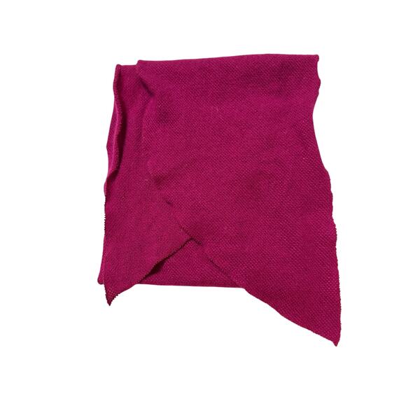 Soft Knitted Scarf – Fuchsia Magenta Knit Wrap (43” x 7.25”) - Picture 3 of 3